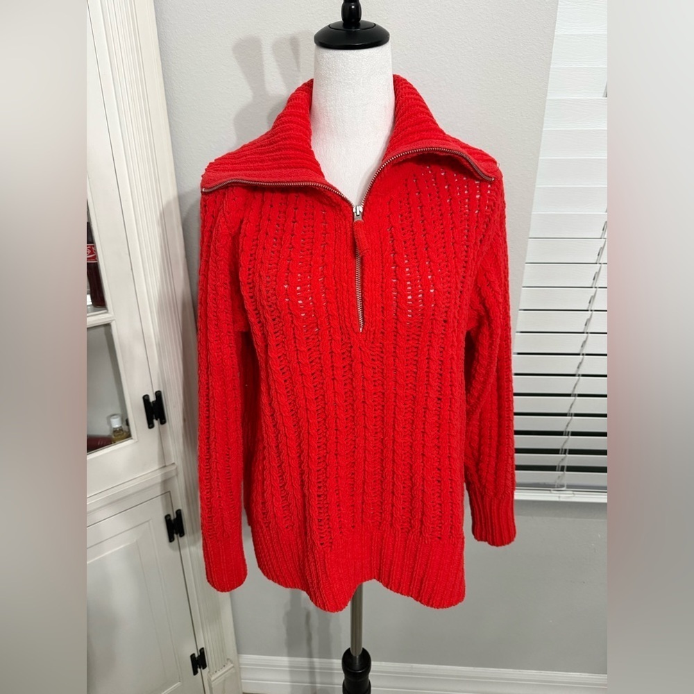 Aerie Cable Car Quarter Zip Sweater